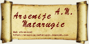 Arsenije Matarugić vizit kartica